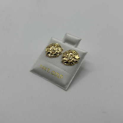 14k Gold Round Nugget Earrings (Small)