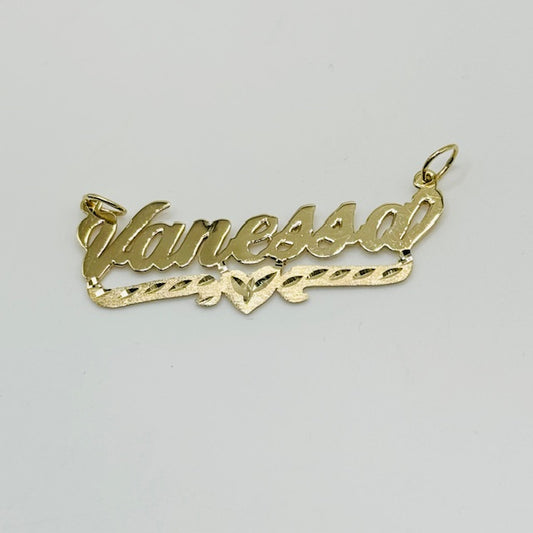 Custom GOLD SINGLE NAMEPLATE with Bar & Heart Design