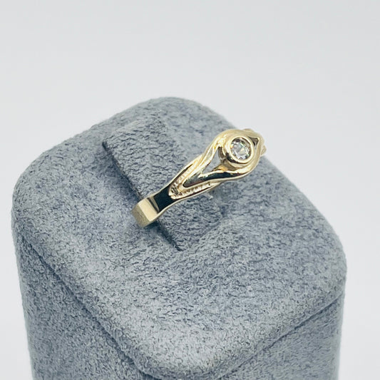 10K Gold White CZ Toe Ring