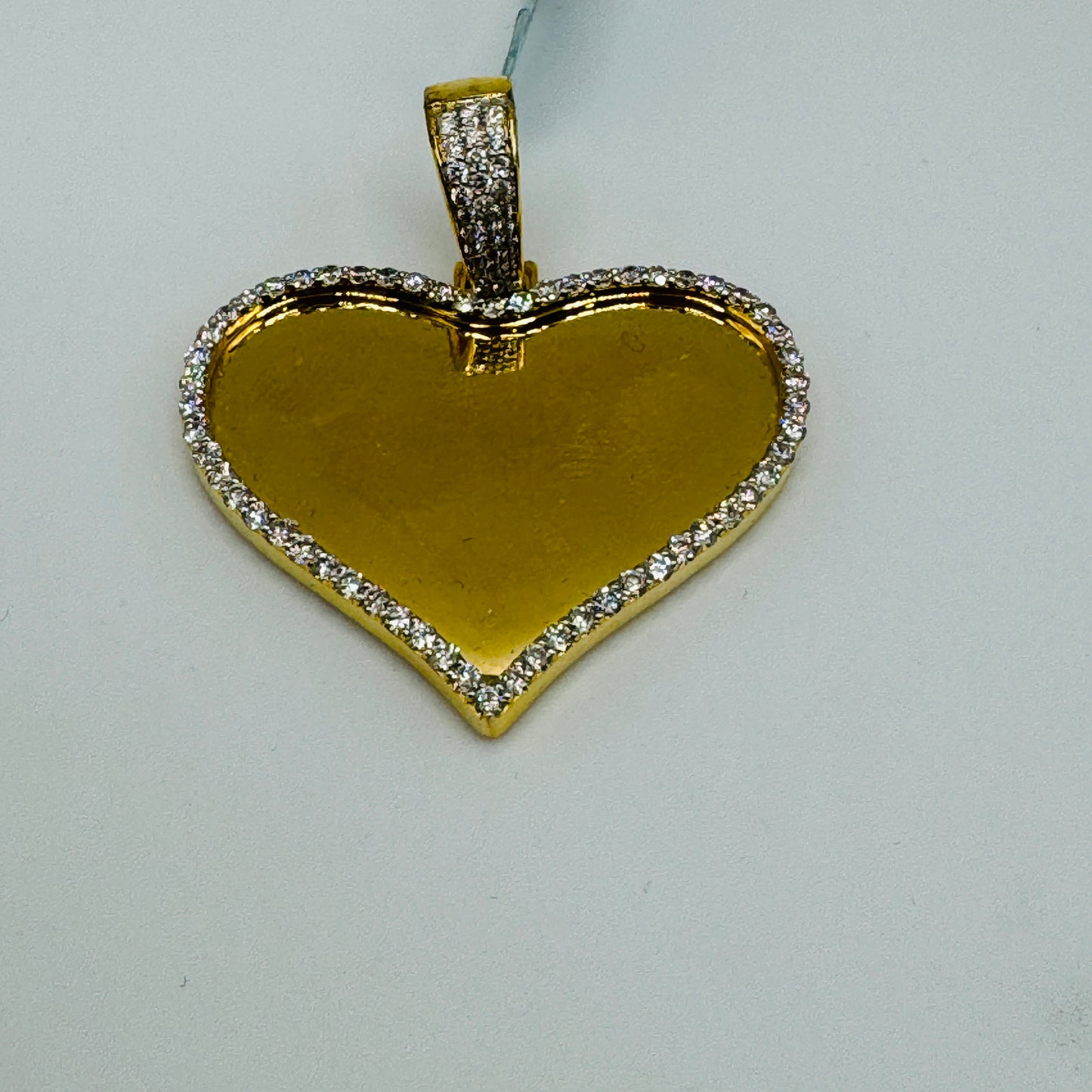 14K Gold Diamond Heart Picture Pendant