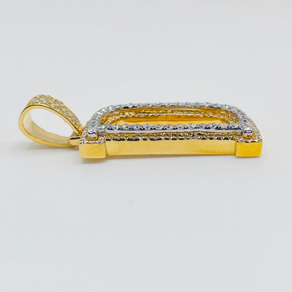 14K Diamond Initial Pendant (Large Block Font)