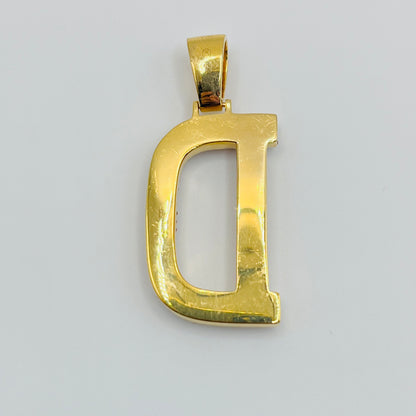 14K Diamond Initial Pendant (Large Block Font)