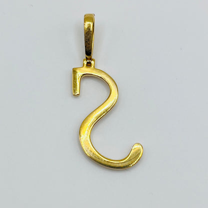 14K Gold Diamond Initial Charm (Cursive Font)