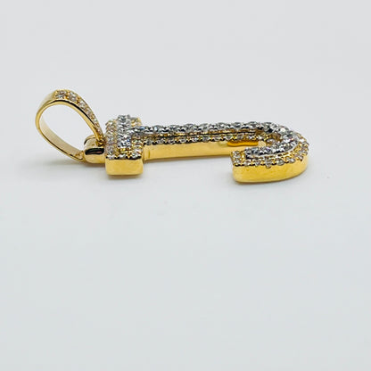 14K Gold Diamond Initial Pendant (Block Font)