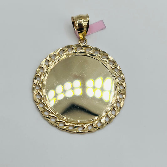 14K Gold Miami Cuban Picture Pendant