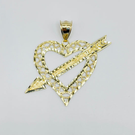 10K Gold Cupid's Arrow Charm