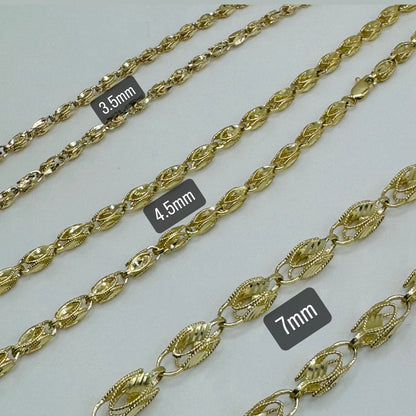 14K Gold Turkish Link Chain (4.5mm)