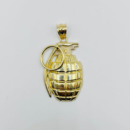 10K Gold Grenade Pendant