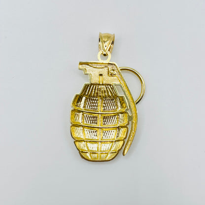 10K Gold Grenade Pendant