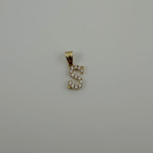 10k Gold Cz Initial Charm