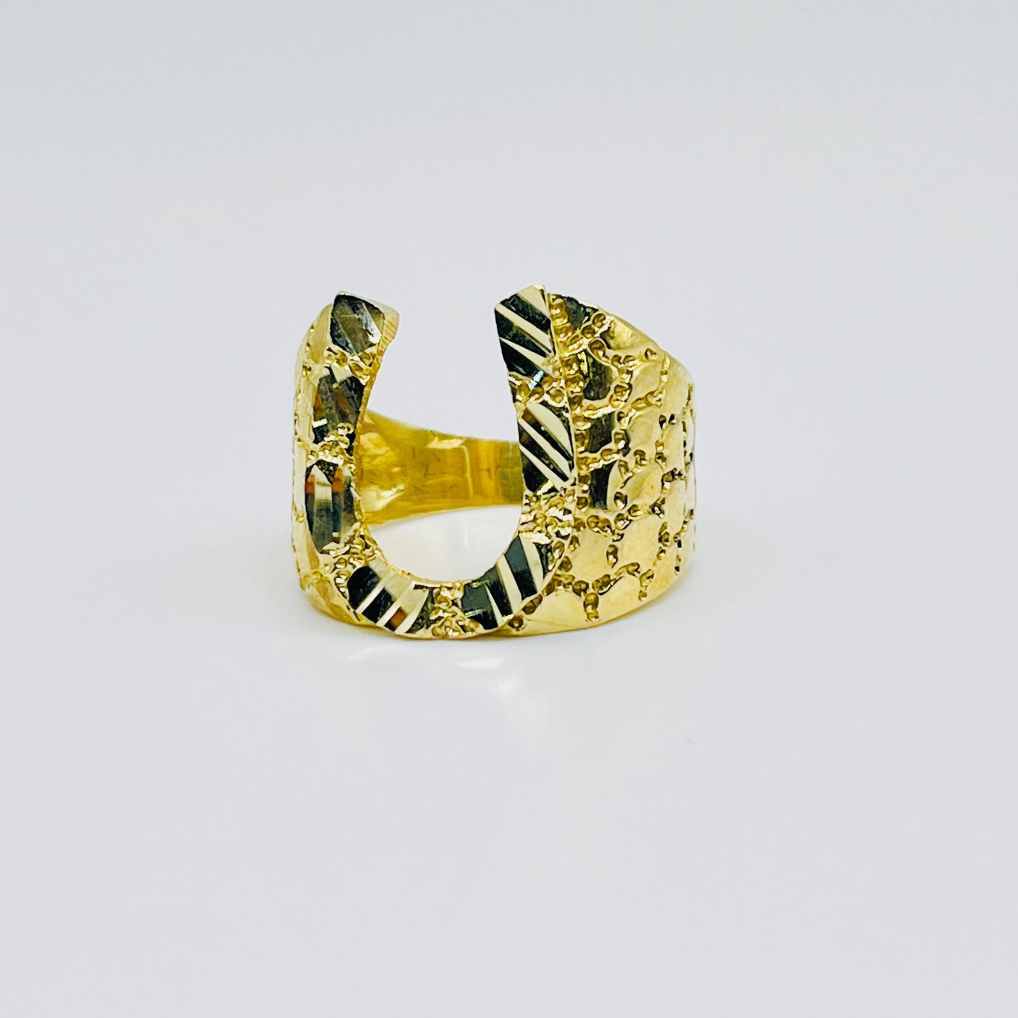 10K Gold Horseshoe Nugget Ring