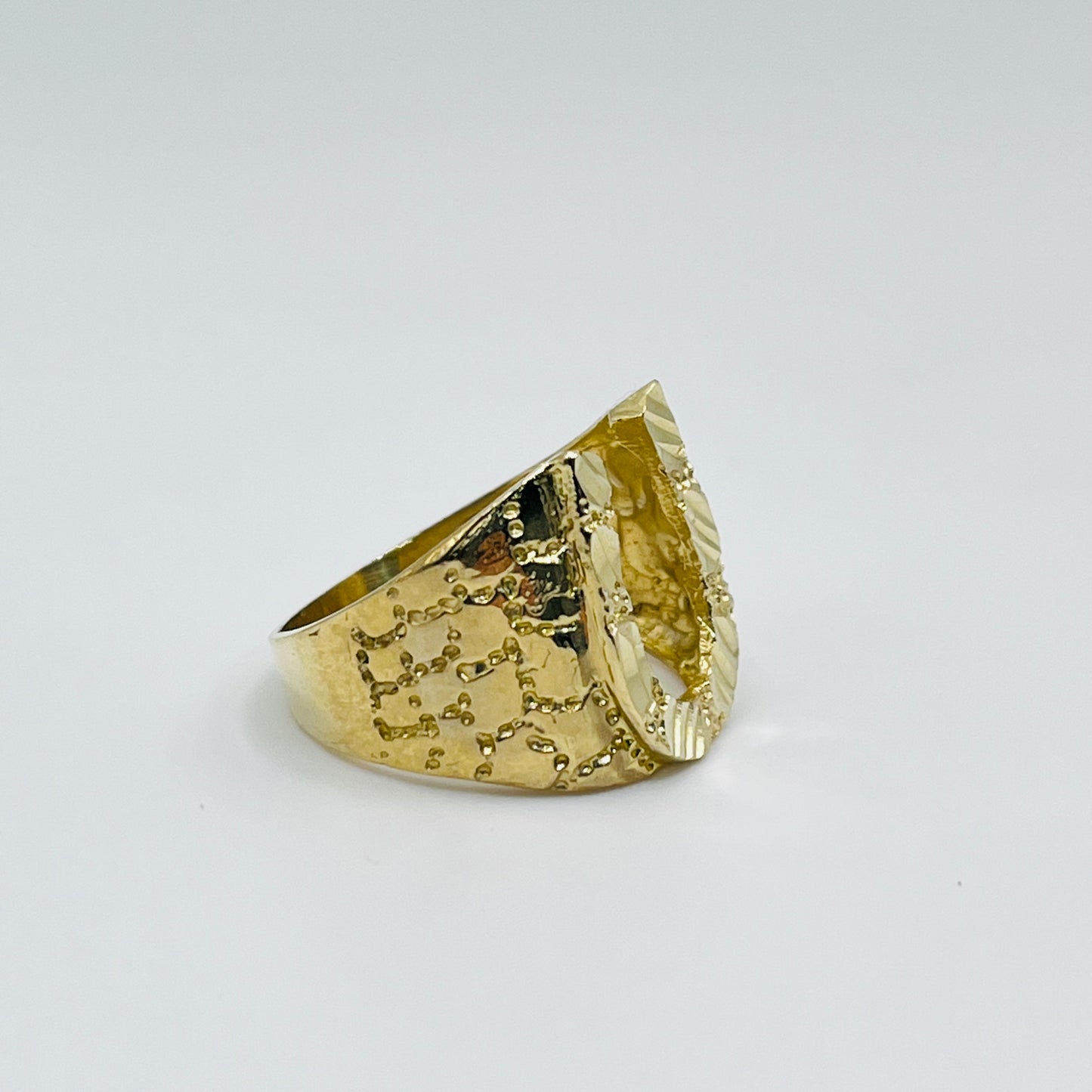 10K Gold Horseshoe Nugget Ring