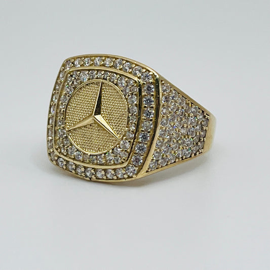 10K Gold CZ Benz Ring