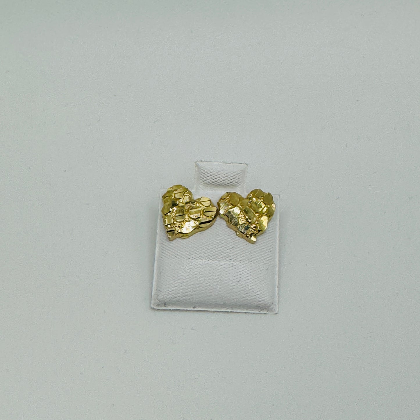 10K Gold 12mm Heart Nugget Earrings