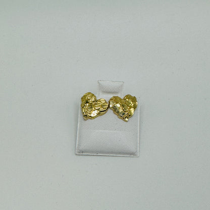 10K Gold Heart Nugget Earrings (small 10-11mm)