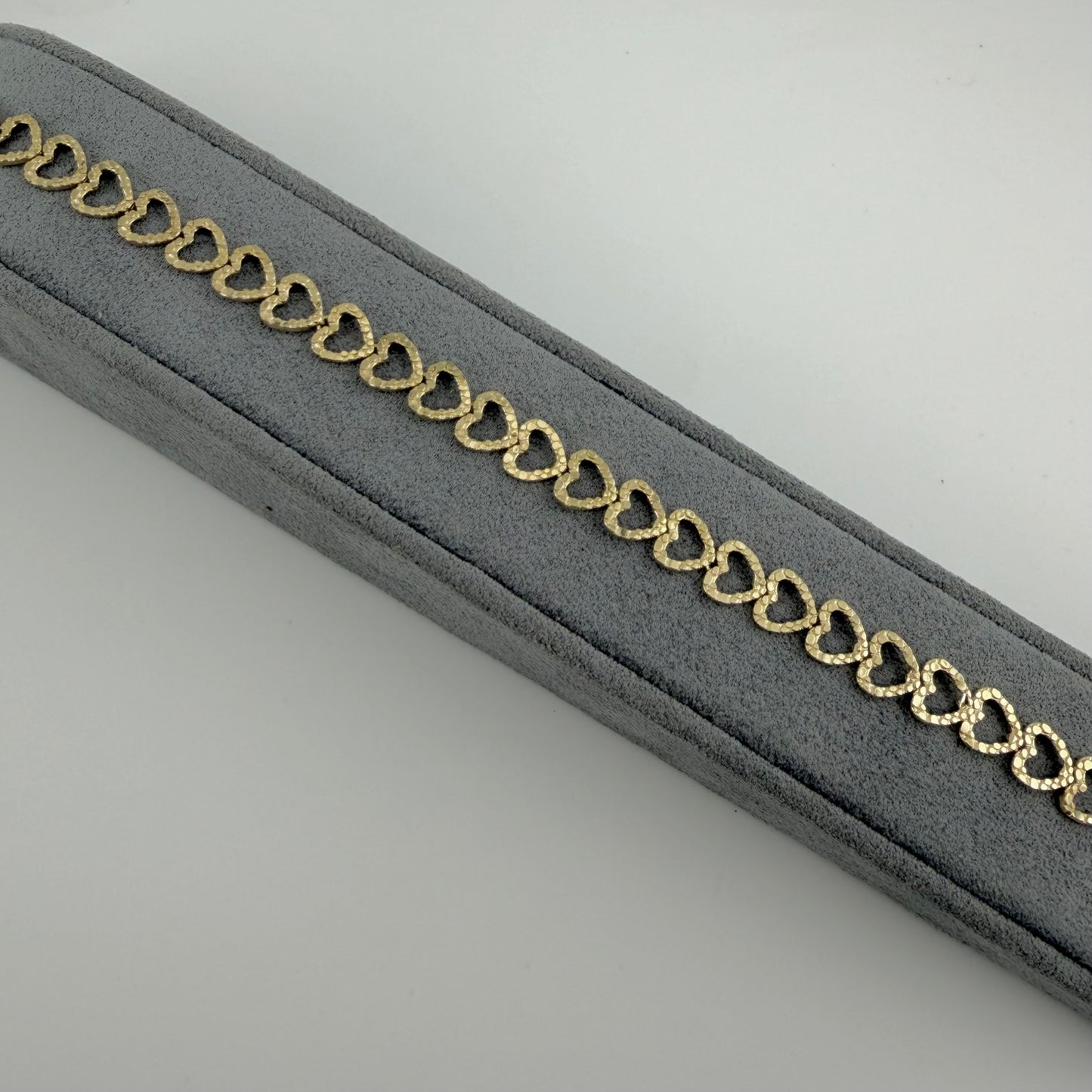 10k Gold Open Heart Nugget Bracelet