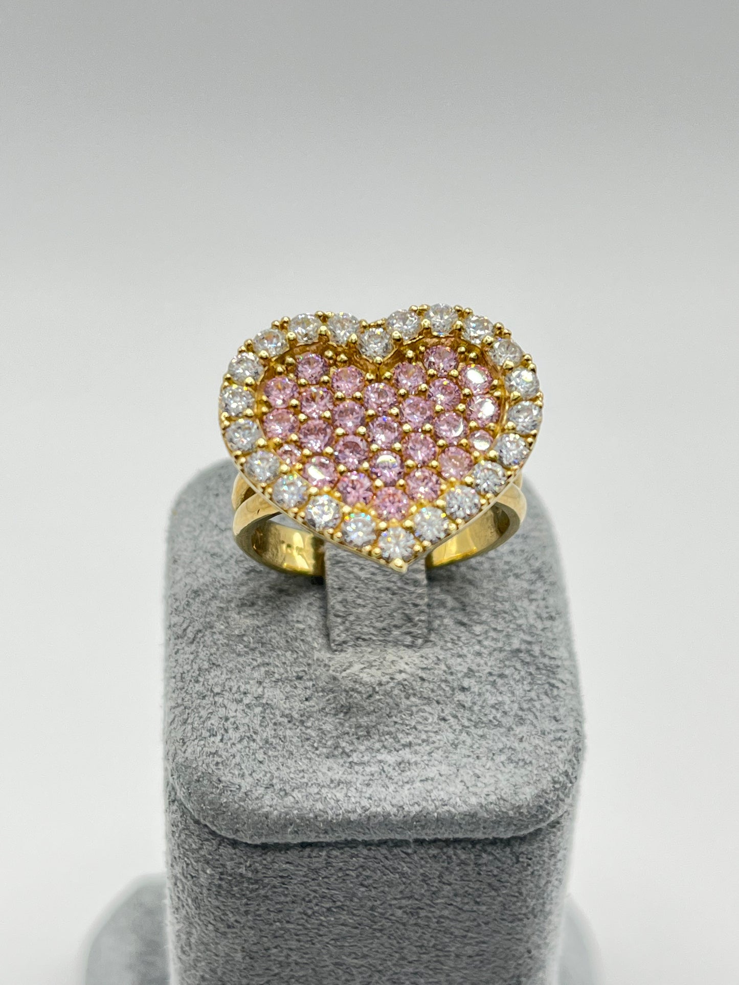 10K Gold Pink Heart Ring