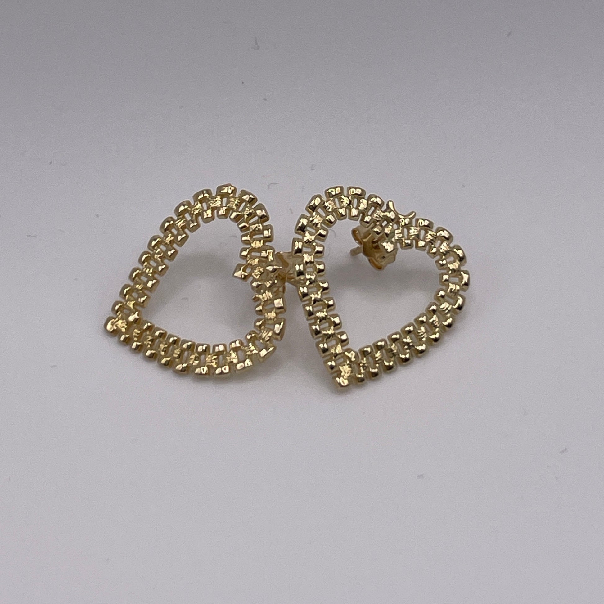 10K Gold RX Heart Earrings | Face Size: 20mm