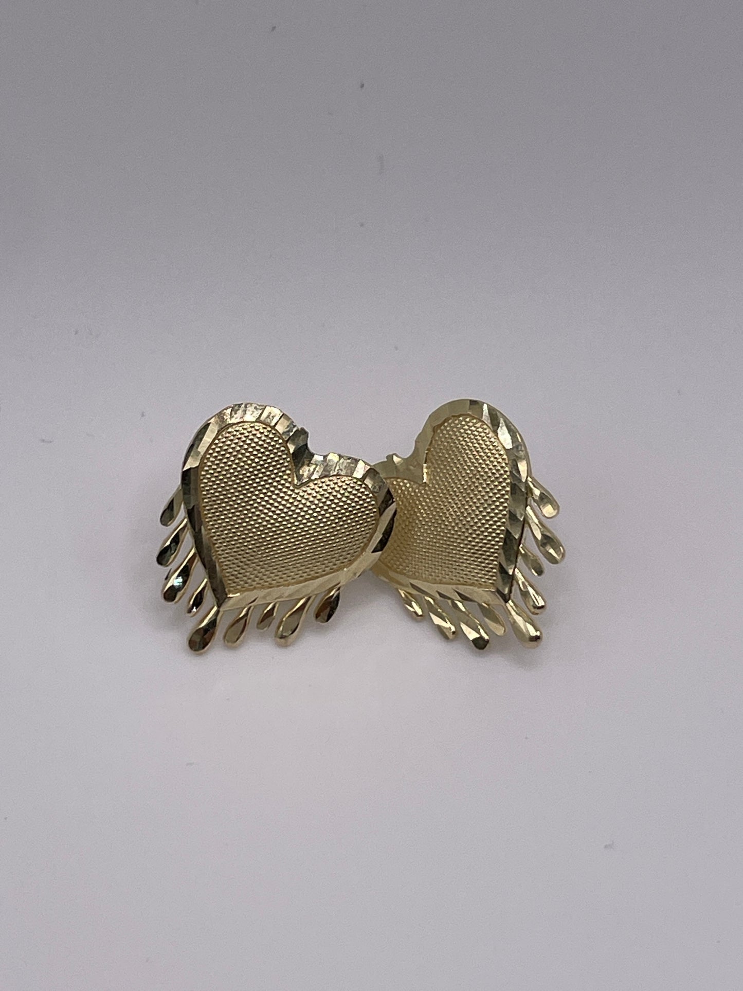 10K Gold Dripping Heart Earrings