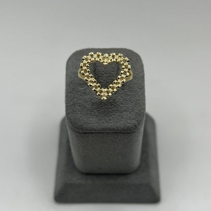 10K Gold RX Heart Ring | Face Size: 16mm