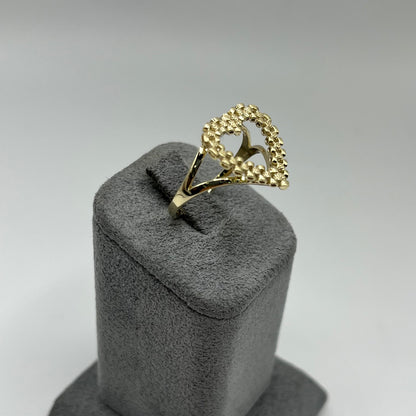 10K Gold RX Heart Ring | Face Size: 16mm