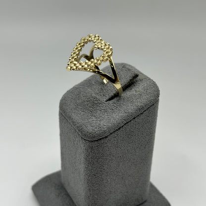 10K Gold RX Heart Ring | Face Size: 16mm