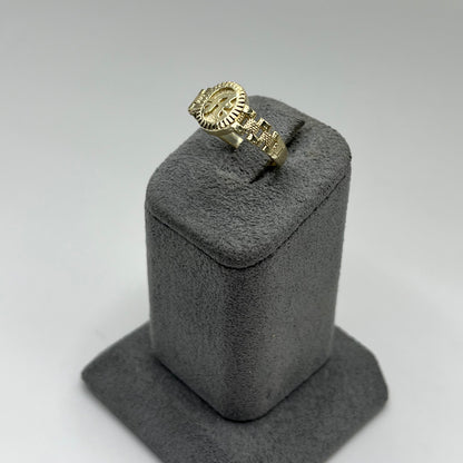 10k Gold Oval Initial RX Band Ring