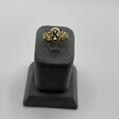 10k Gold Oval Initial RX Band Ring
