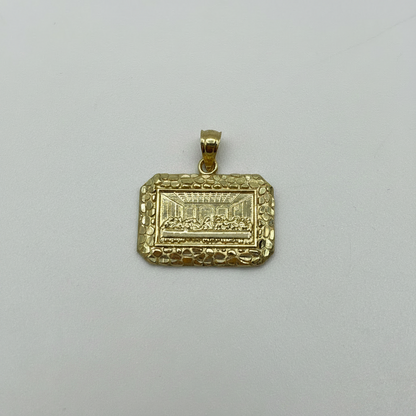 10K Gold Last Supper Nugget Pendant | Face Size: 18mm