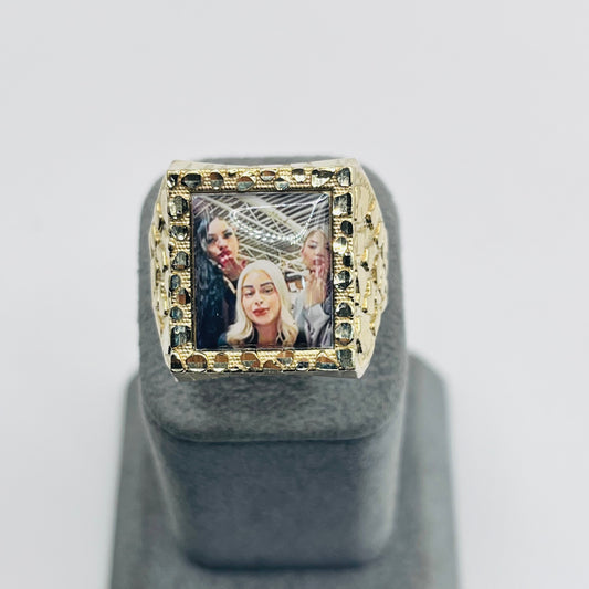 10K Gold Nugget Picture Ring