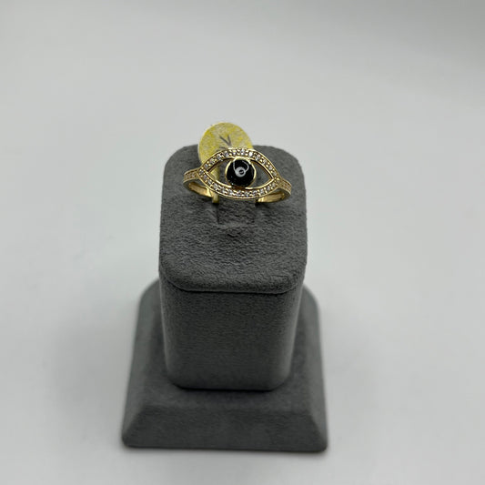 14k Gold Evil Eye Cz Ring