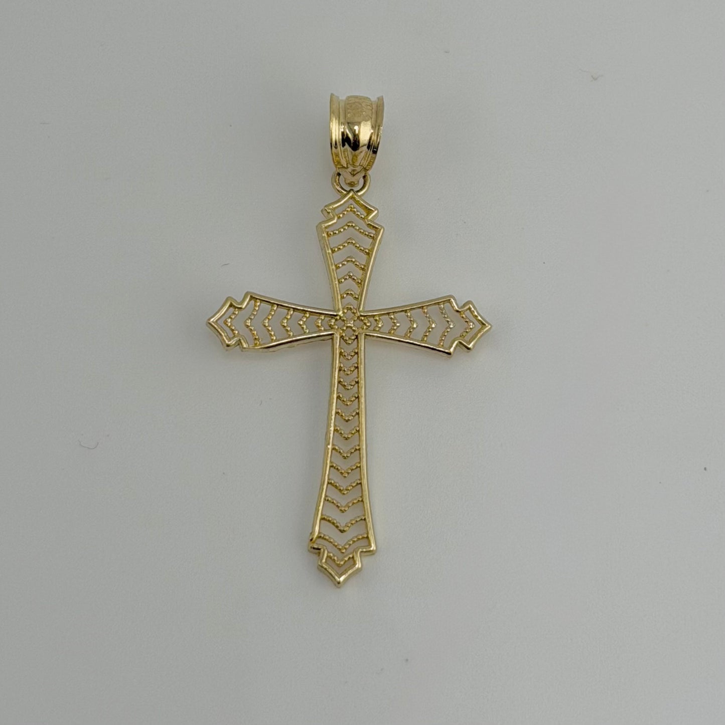 10k Gold Hollow Dainty Cross Charm