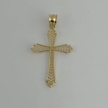 10k Gold Hollow Dainty Cross Charm