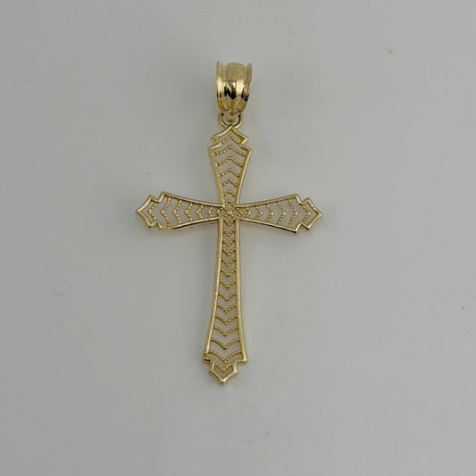 10k Gold Hollow Dainty Cross Charm