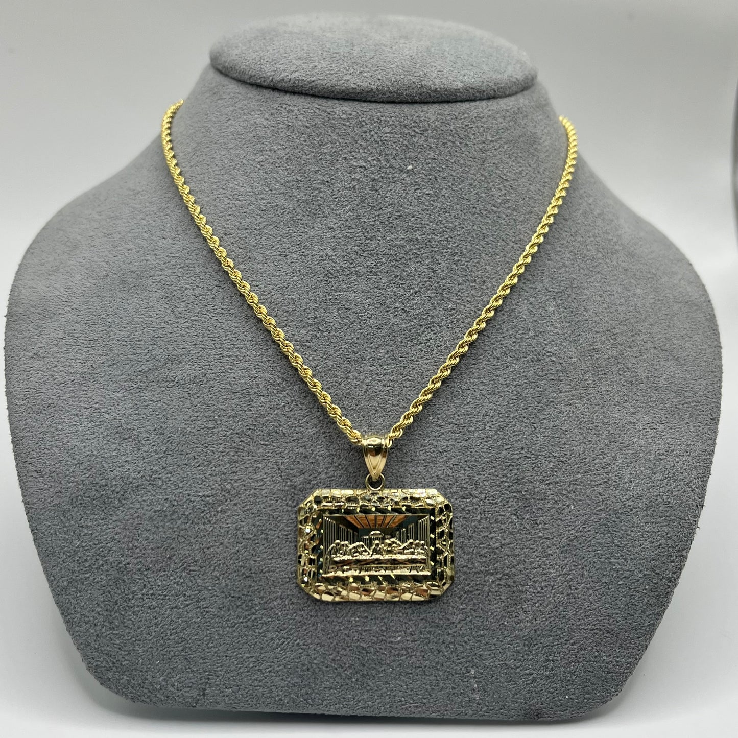 10K Gold Last Supper Nugget Pendant (Medium)