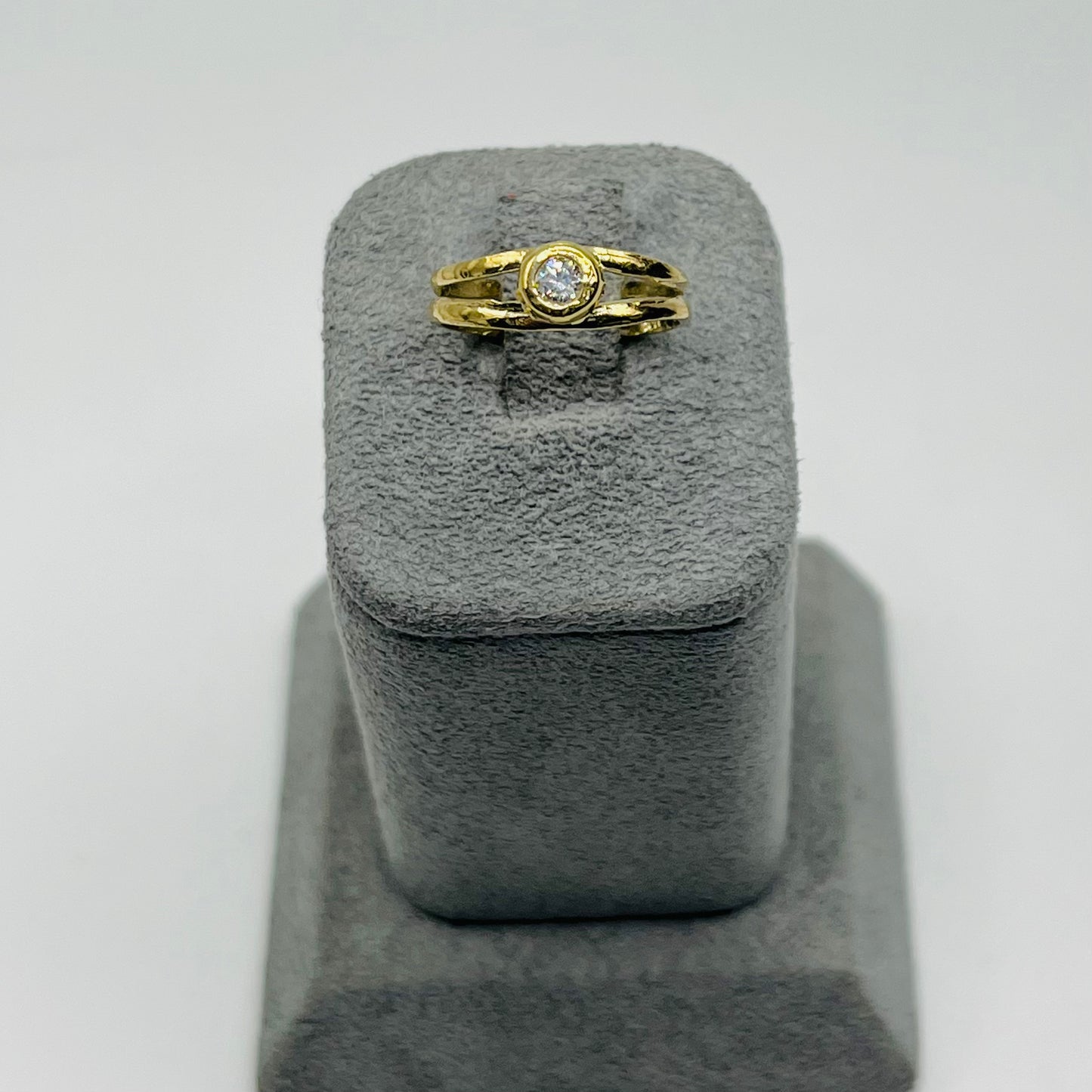 10k Gold Two Band Cz Toe Ring
