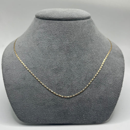14k Gold Solid Tri- Color Valentino Chain (1.5mm)