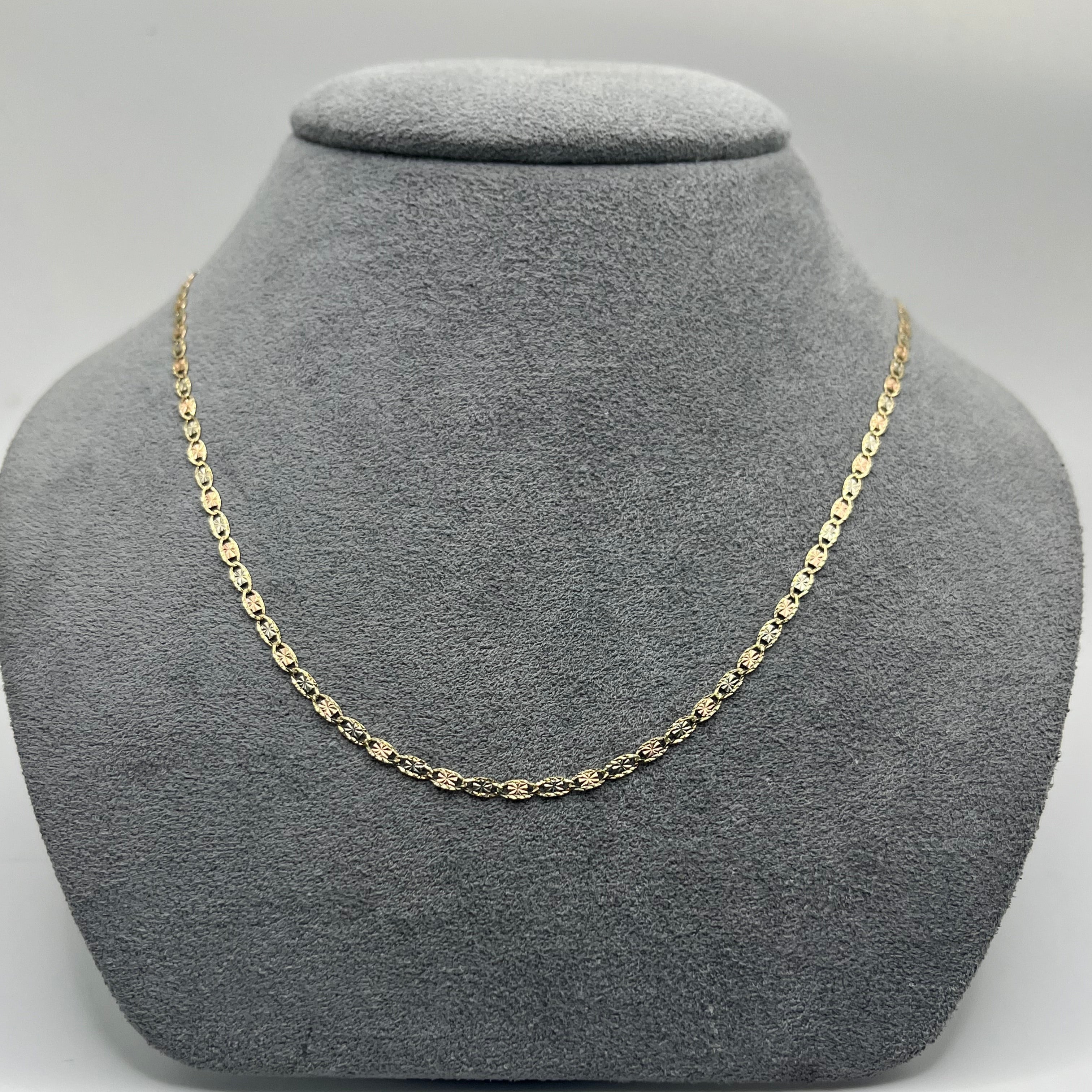 14K Gold Tri-Color Valentino Chain - Real Genuine Gold – Candy
