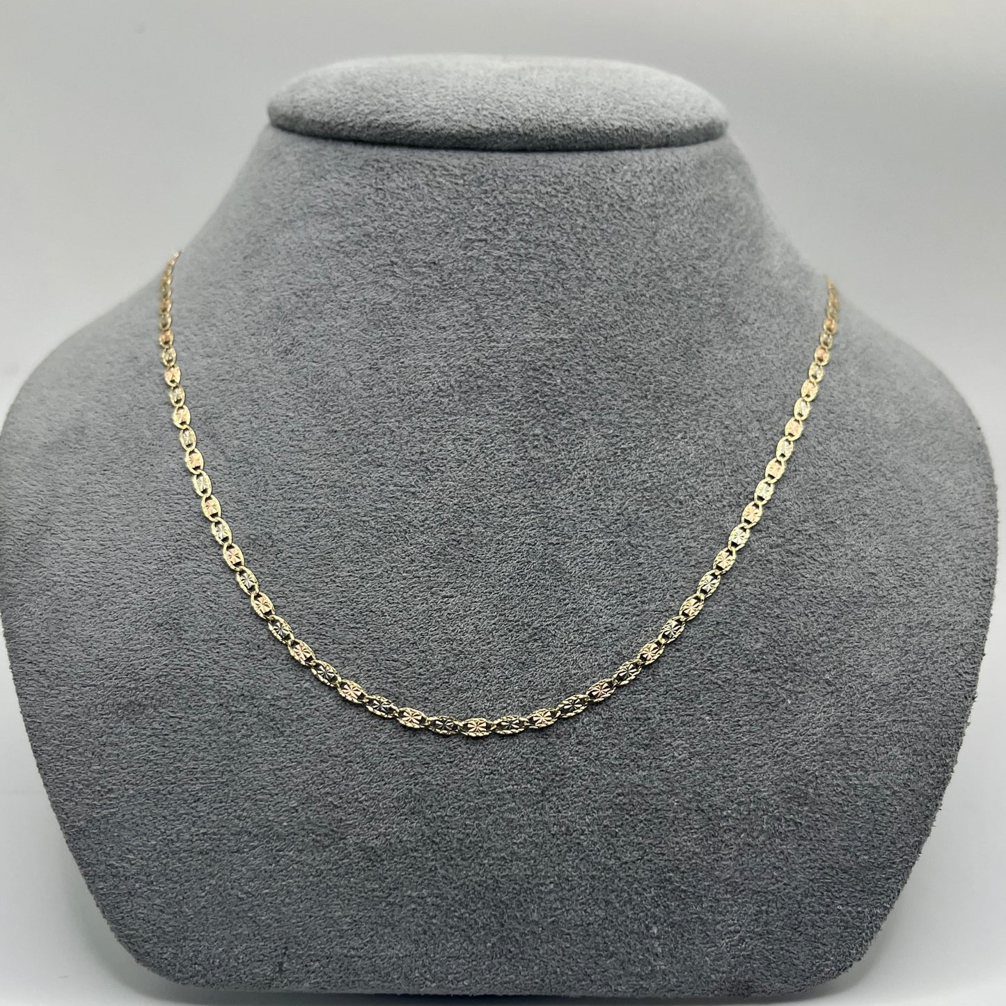 14K Gold Tri-Color Valentino Chain | Width: 2mm