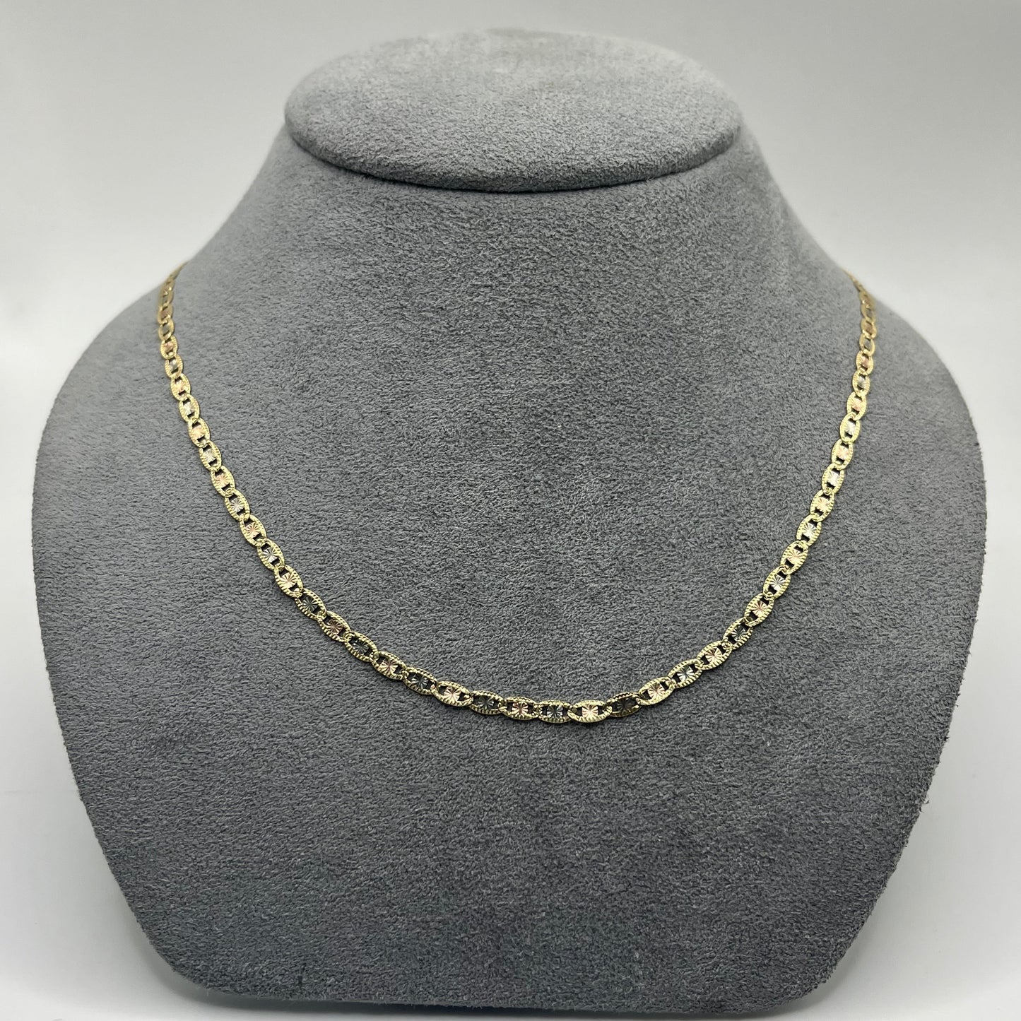 14K Gold Tri-Color Valentino Chain | Width: 3mm