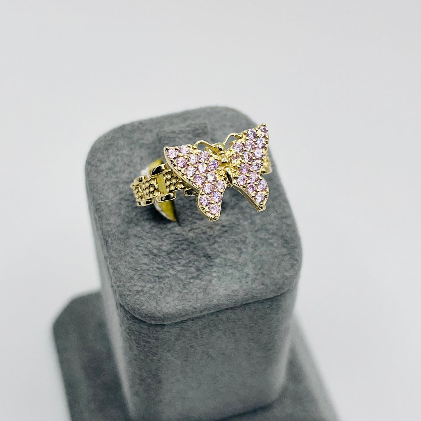 10K Pink RX Butterfly Ring