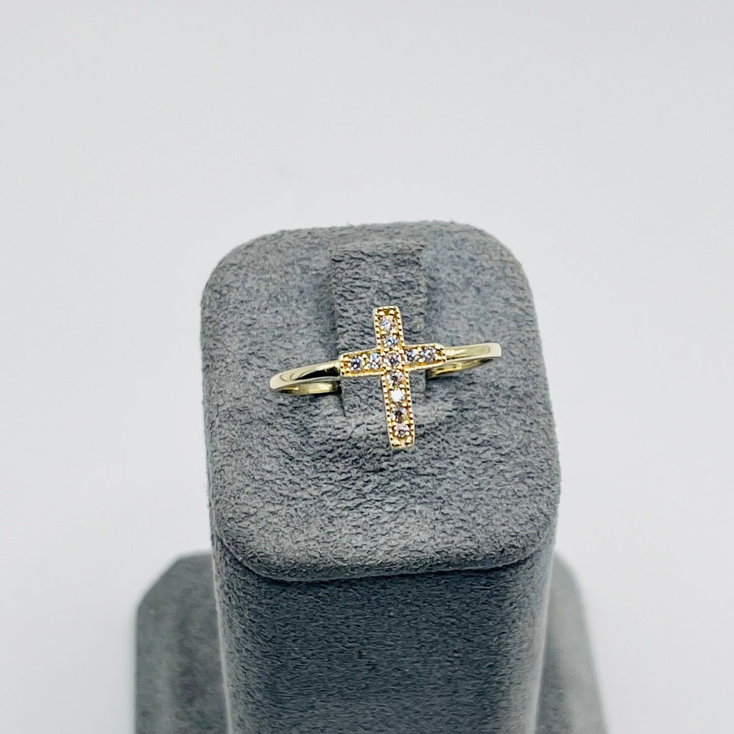 10K Gold CZ Cross Ring