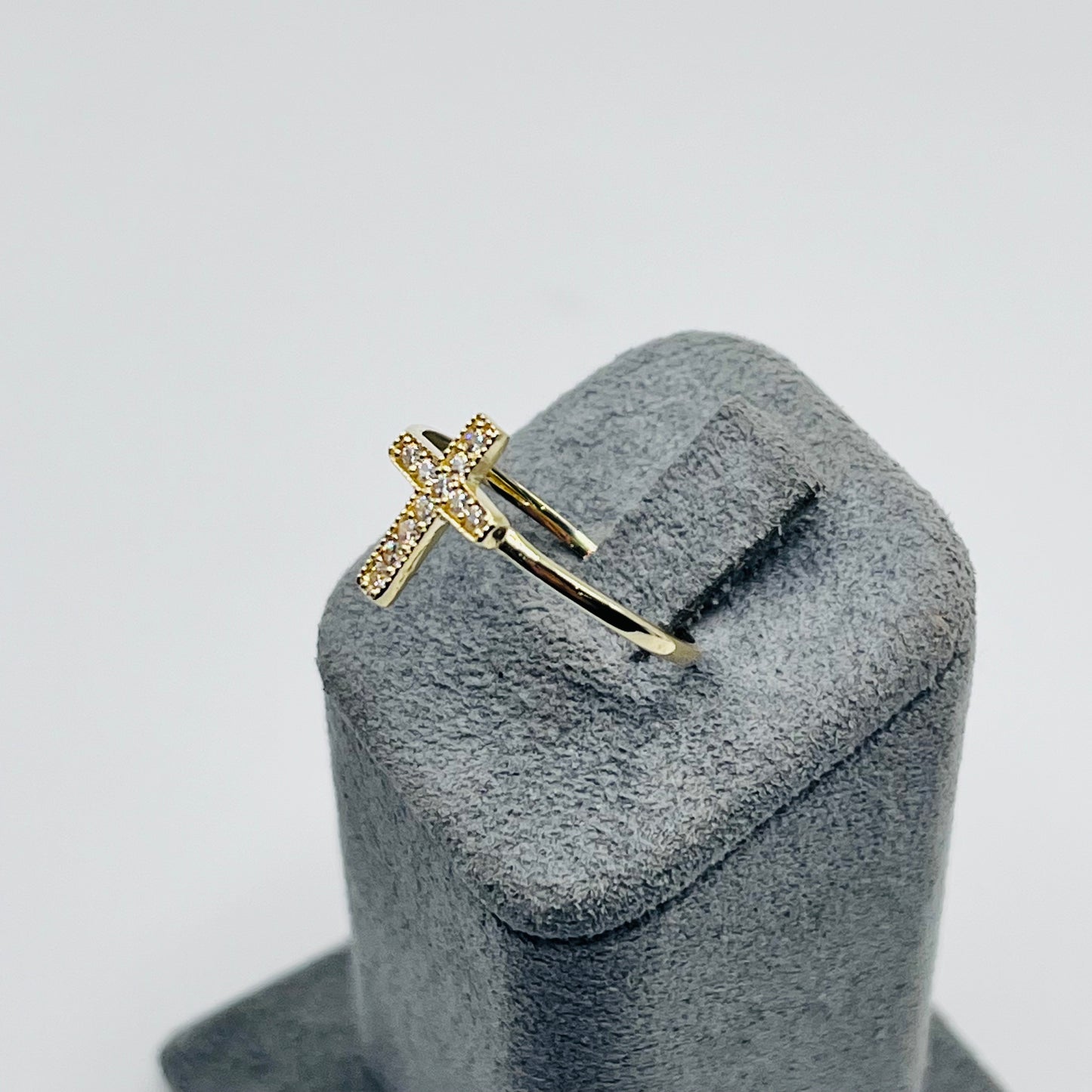 10K Gold CZ Cross Ring