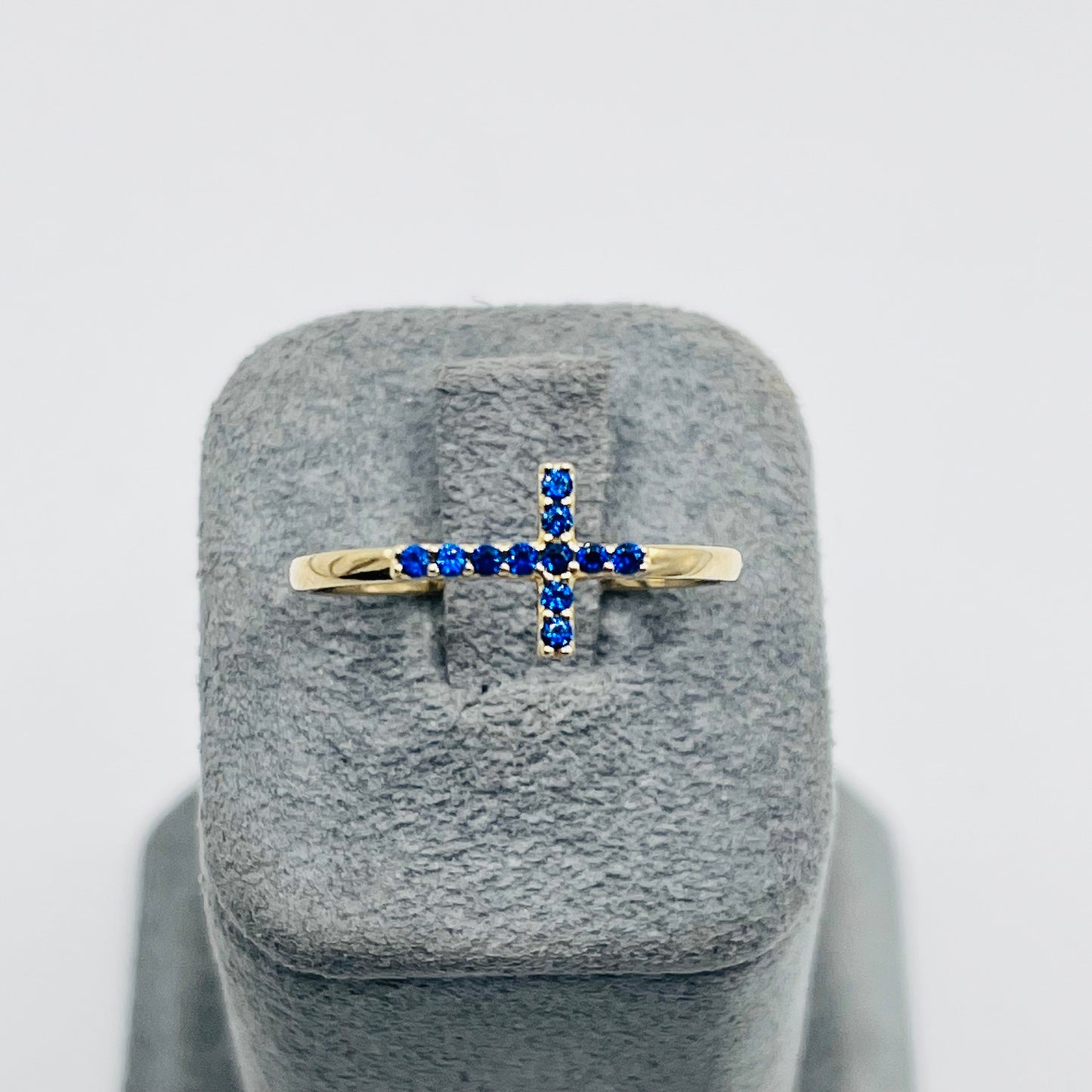 10K Gold Blue Cross Ring