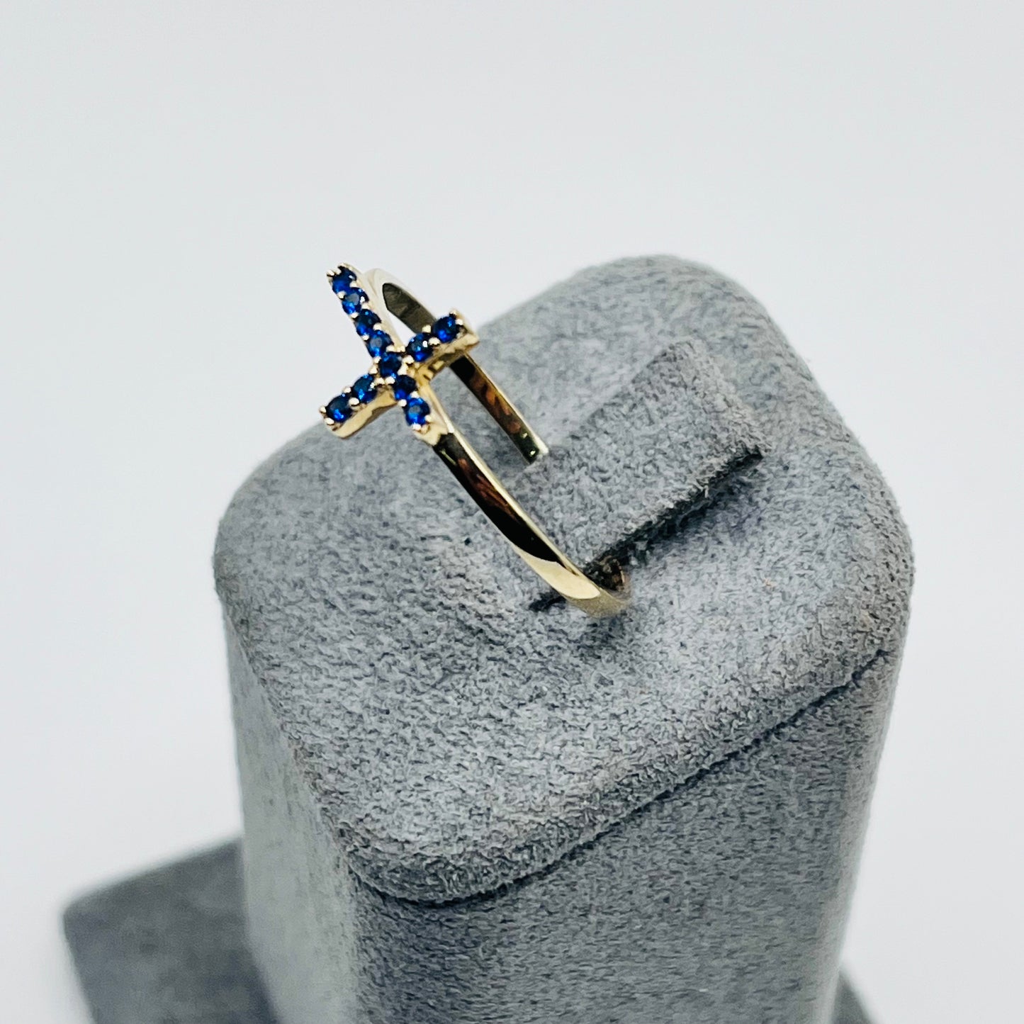 10K Gold Blue Cross Ring