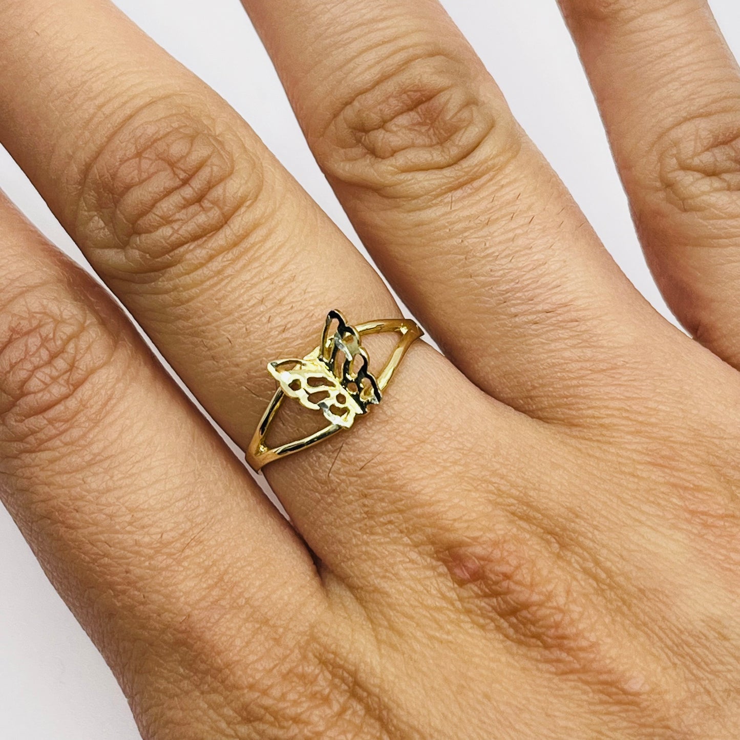 10K Gold Dainty Butterfly Ring