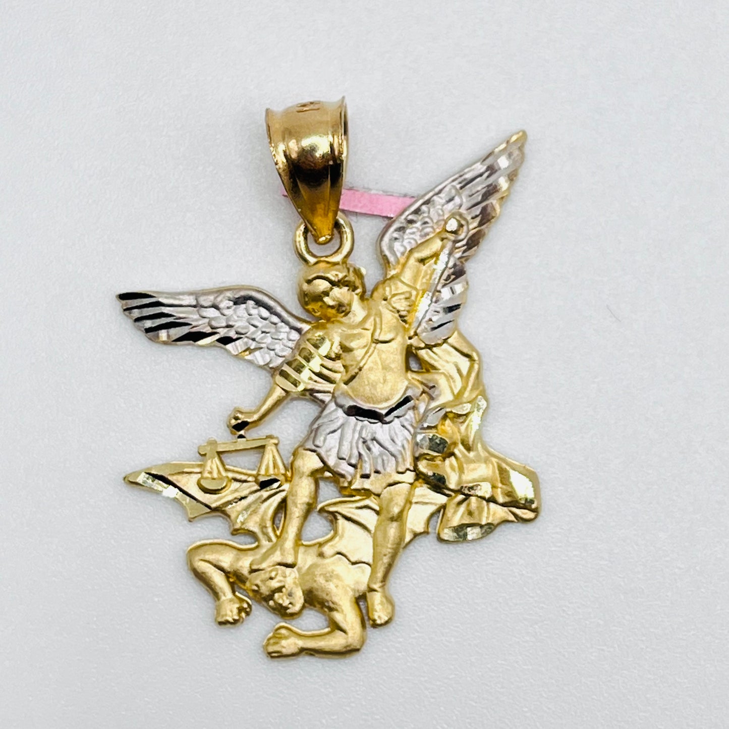 The 14K Gold Two-Tone Saint Michael Charm (M)