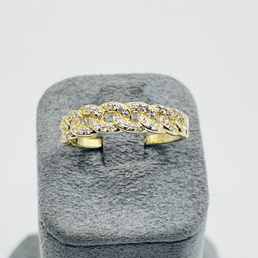 10K Gold 5mm CZ Miami Cuban Graduating Band