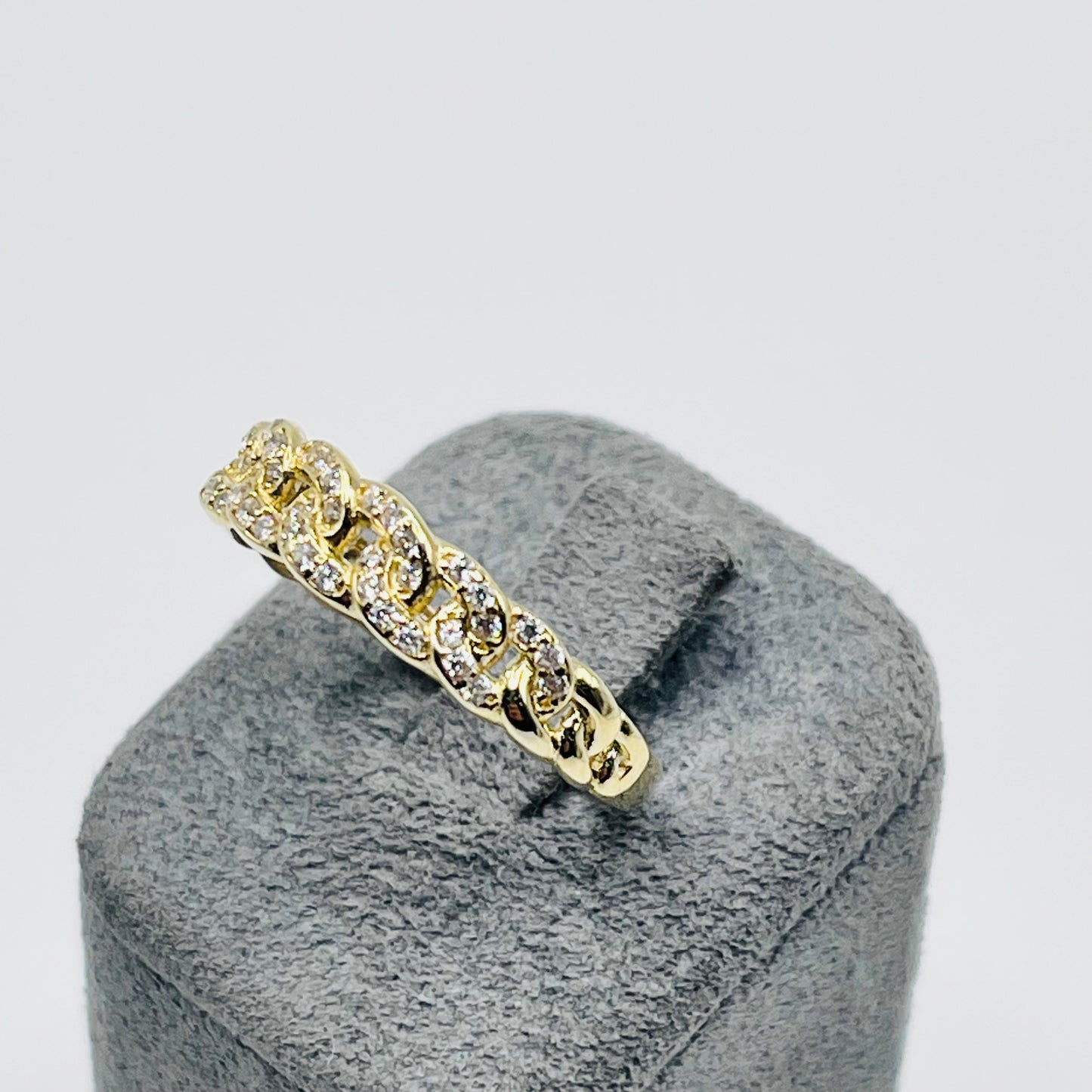 10K Gold 5mm CZ Miami Cuban Graduating Band