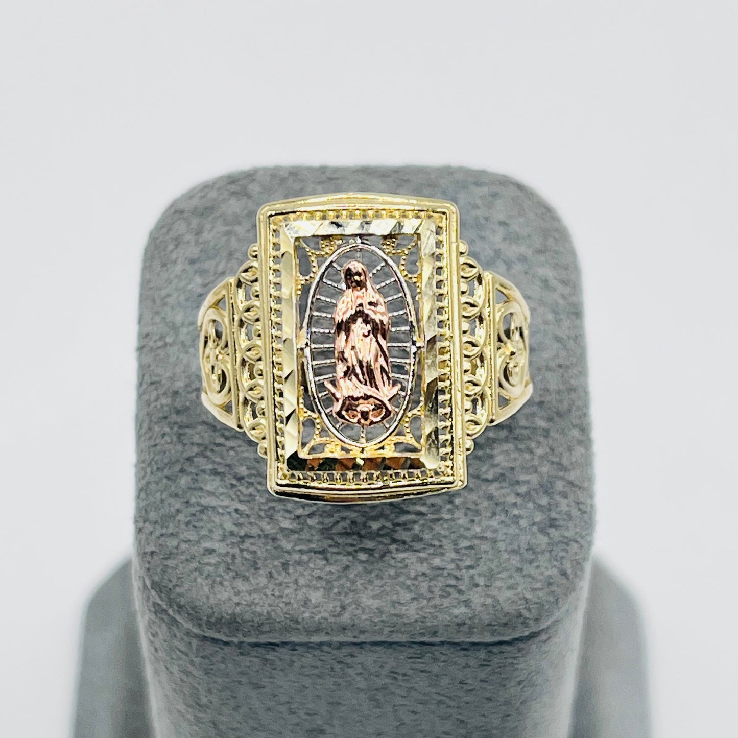 10K Gold Two-Tone Virgin Mary Ring